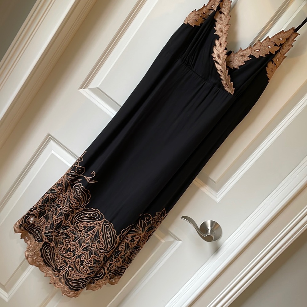 Embroidered Black sundress NWOT